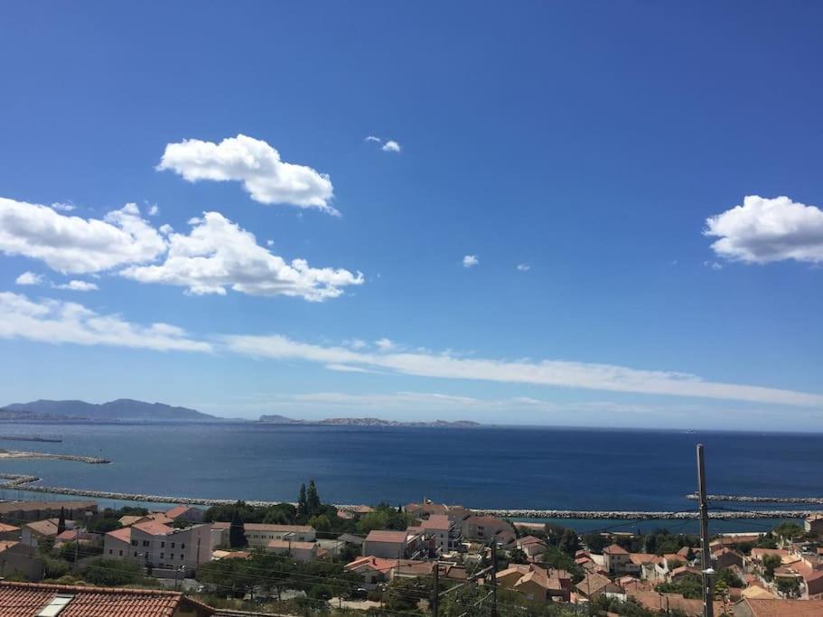 Superbe Terrasse Avec Vue Panoramique Sur La Mer Marseille Exteriör bild